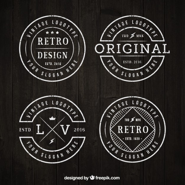 Vetor circular coleção logotipo do vintage