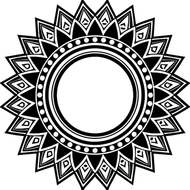 Vetor circular pattern in form of mandala for henna