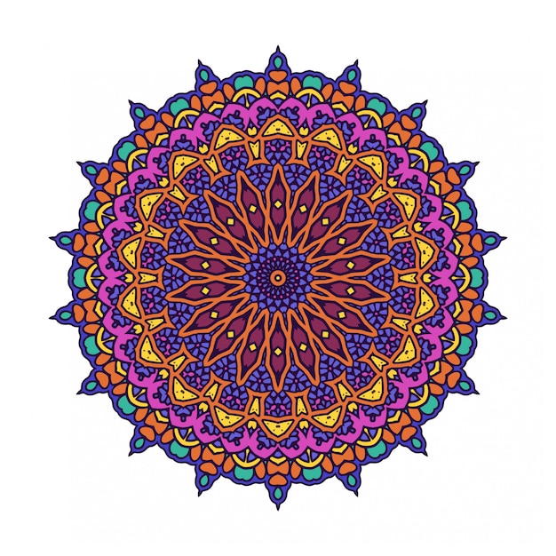 Círculo abstrato redondo colorido com estilo mandala