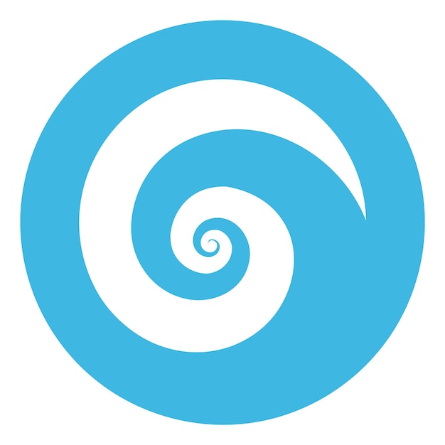 Círculo azul com redemoinho. Sinal de onda. Movimento espiral