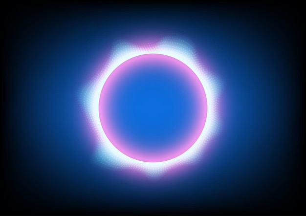Círculo azul e violeta centro ciberespaço em fundo preto fundo de tecnologia