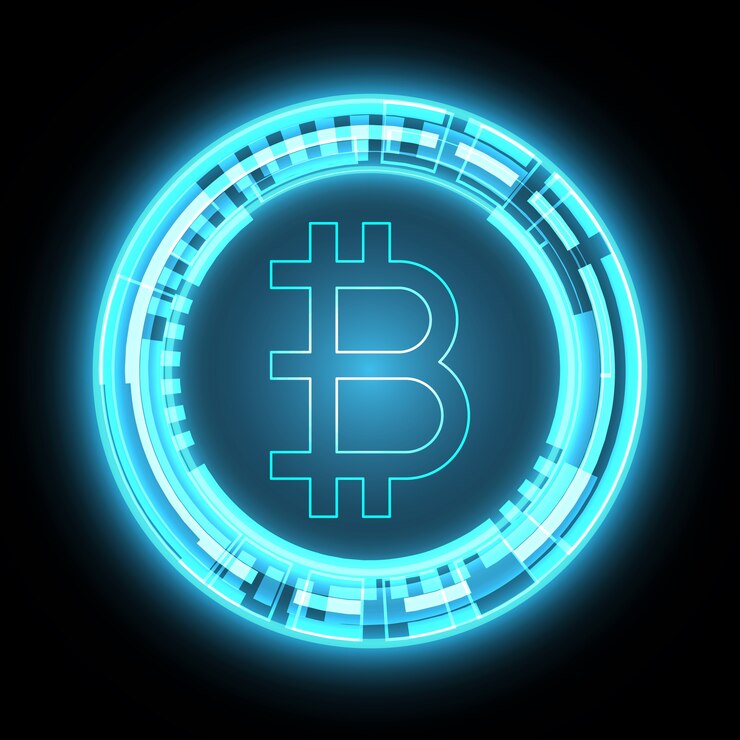 Vetor círculo da tecnologia do bitcoin da criptomoeda