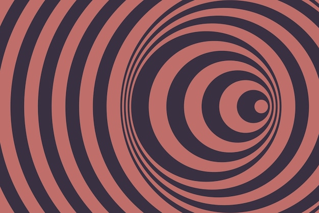 Círculo de fundo abstrato espiral bicolor no estilo de ilusão de ótica