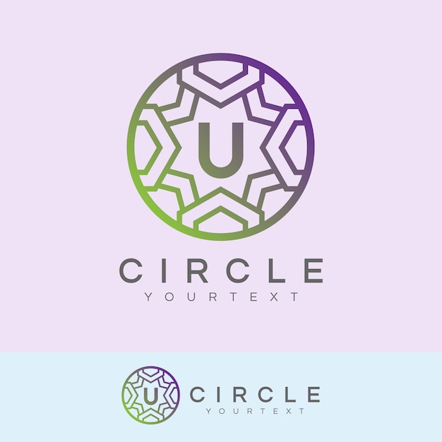 círculo de luxo inicial letra U design do logotipo