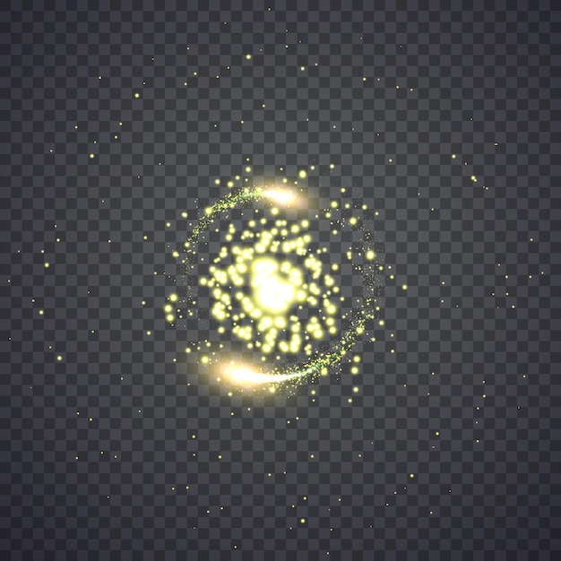 Círculo de luzes de poeira estelar brilhante. ilustração isolada no fundo. conceito gráfico para o seu design