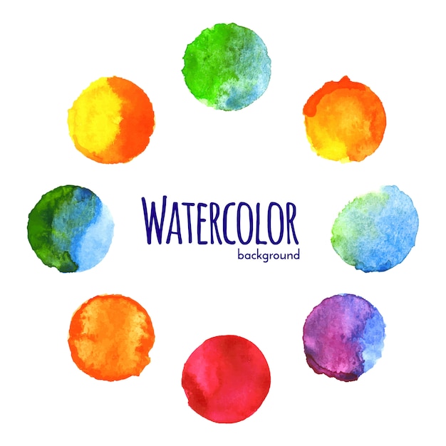 Círculos coloridos em aquarela