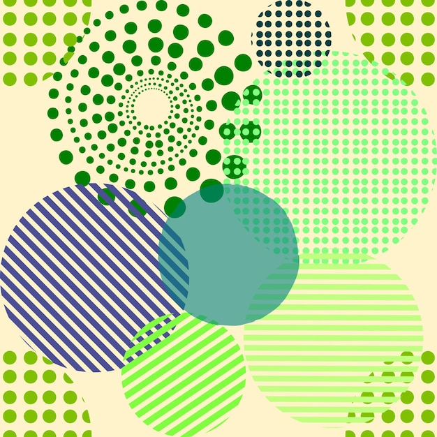 Círculos de formas diferentes verde pantone sem costura padrão esfera brilhante fundo moderno papel de parede bonito