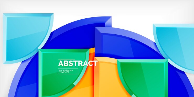 Vetor círculos de fundo abstratos e triângulos redondos com efeito 3d ilustração vetorial para papel de parede banner background card book ilustração página de chegada