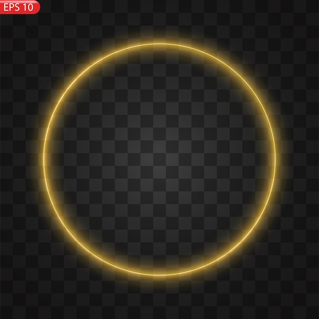 Círculos de luz ardentes brilham efeito brilho dourado cintilante um flash dourado voa em um círculo em um lum