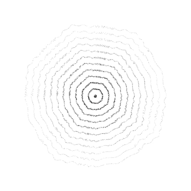 Círculos de ondulação concêntricos de textura. sonar ou anéis de ondas sonoras. epicentro, alvo, conceito de ícone de radar.