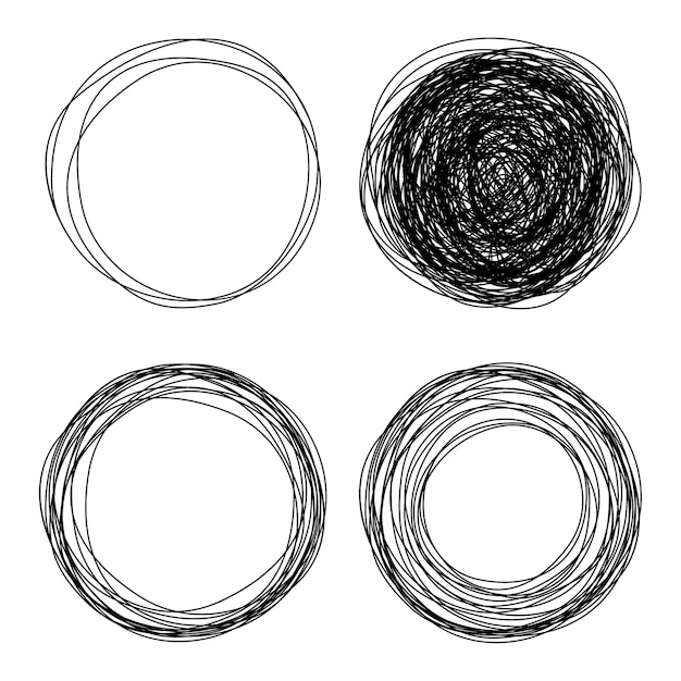 Círculos de rabisco de mão desenhada.