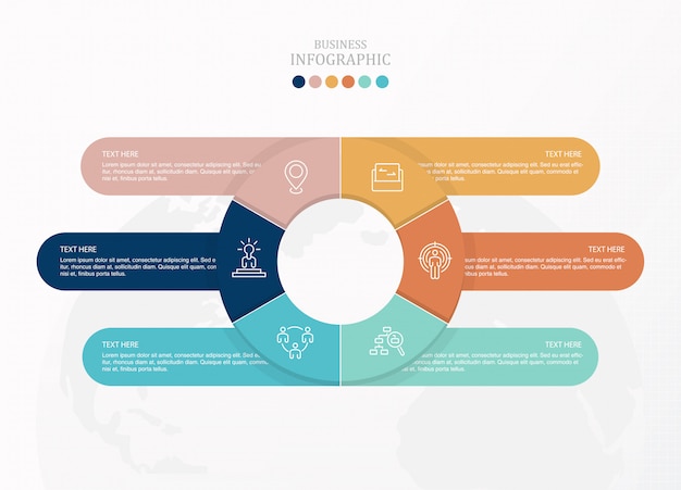 Círculos infográfico e ícones para o conceito de negócio.