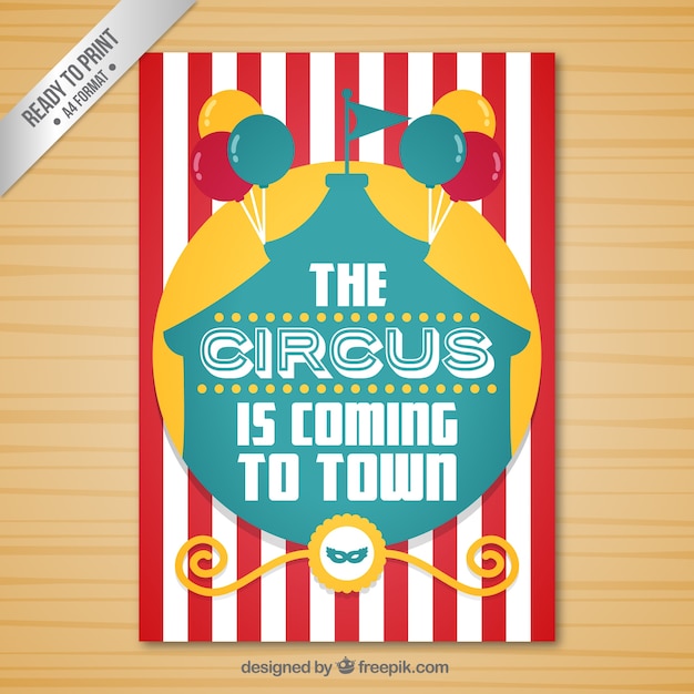 Vetor circus poster no estilo listrado
