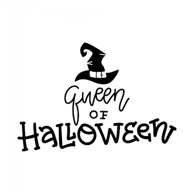 Citação de rainha do halloween. frase de letras de estilo de script moderno desenhado