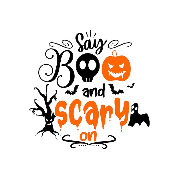 Citações de halloween com letras de design svg