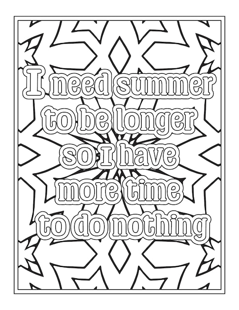 Citações de verão para colorir para Kdp Coloring Pages