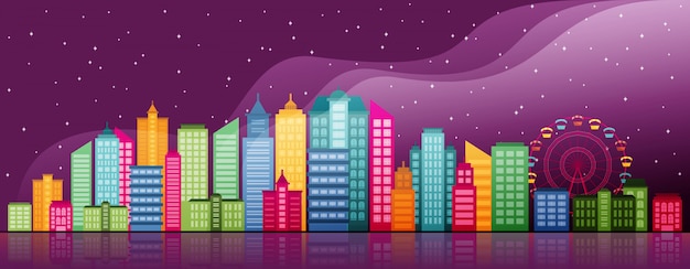 City life concept cityscape marco horizontal ilustração