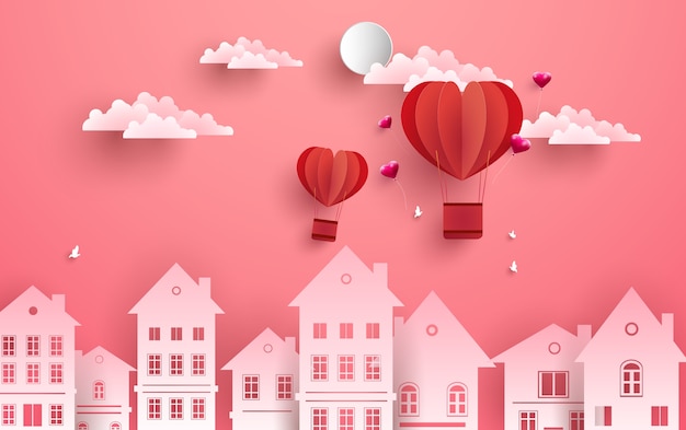 Cityscape valentine background