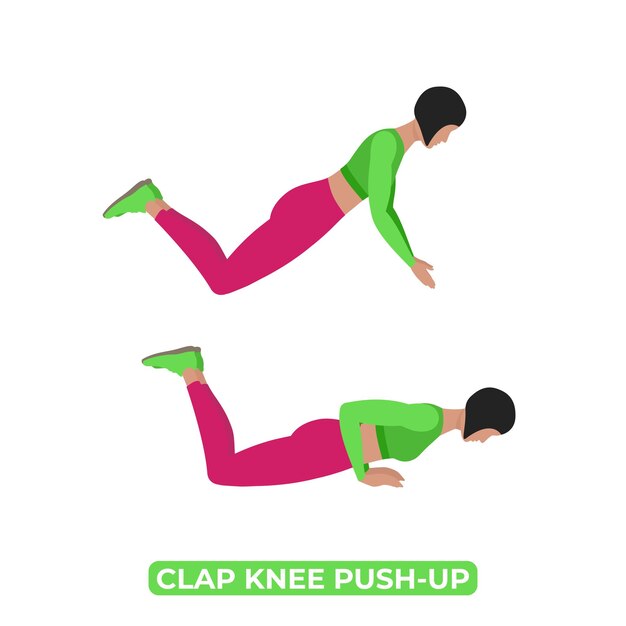 Clap knee pushup exercício mulheres