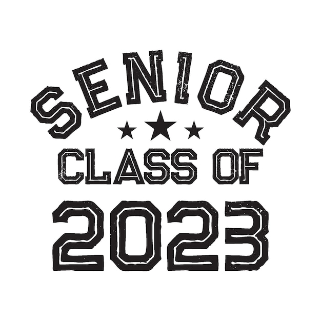 Classe sênior de vetor de 2023, design de camiseta