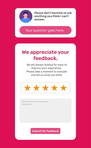Classificação de estrelas site e aplicativos móveis Design de classificação de feedback