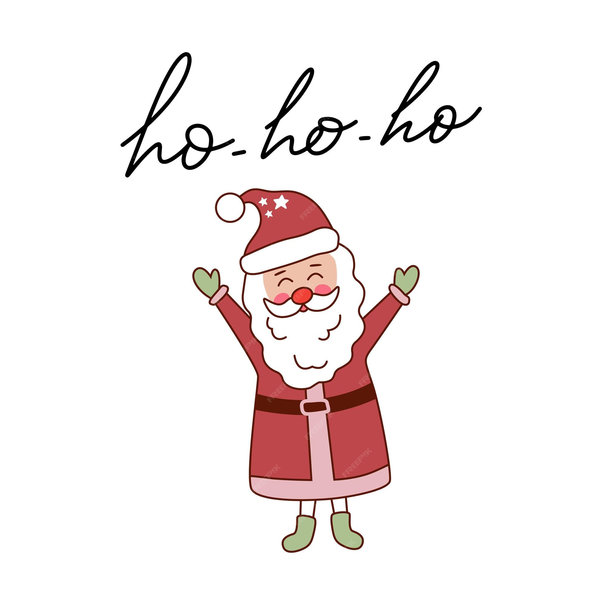 fofo papai noel em pé e dizendo ho ho ho cartoon ilustração 13861662 PNG