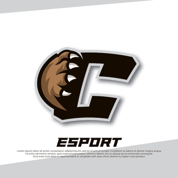 Claw esport logo logo letra C Tiger esport logo Bear garra esport Fox esport logo Coyote esport logo