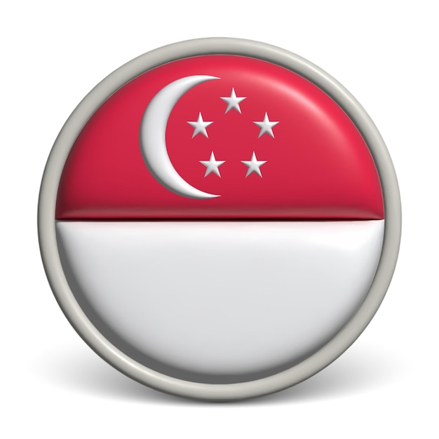 Vetor clay render vector ícone bandeira singapura