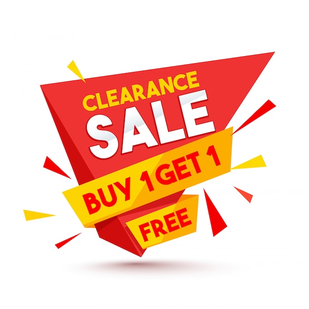 Clearance sale paper banner ou tag design.