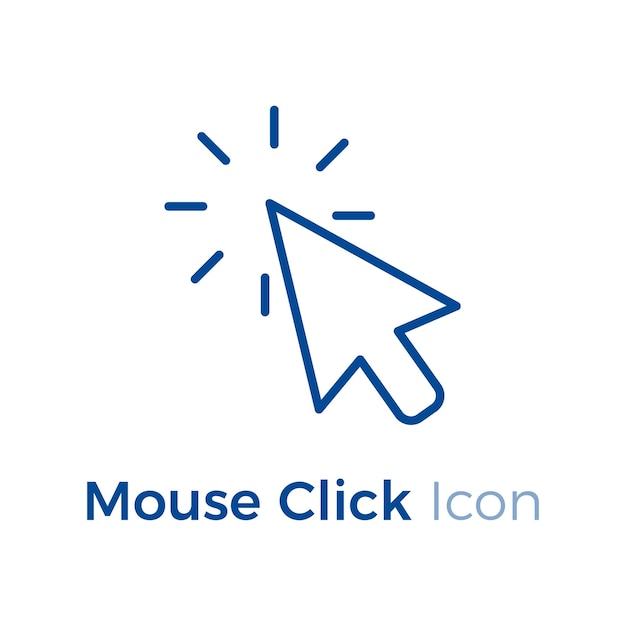 Vetor clicar no ponteiro de seta interface do mouse clique no ícone ilustração vetorial