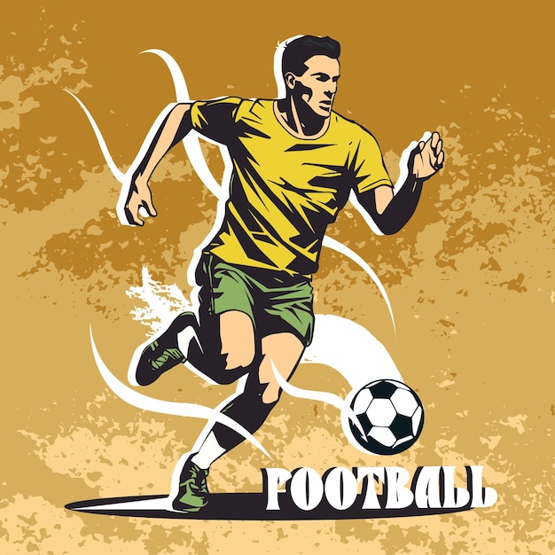 Vetor clip art de futebol em estilo de desenho animado