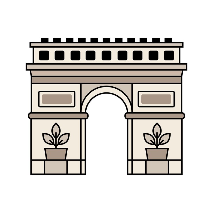 Vetor clip art do arco do triunfo para ilustrações e desenhos celebratórios