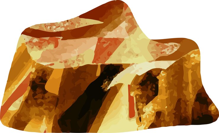 Vetor clip art ilustração de ouro mineral pedras rochas para paisagem fundo ativo