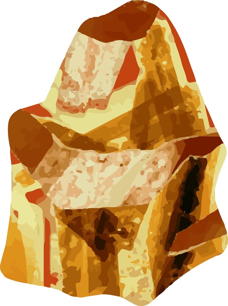 Vetor clip art ilustração de ouro mineral pedras rochas para paisagem fundo ativo