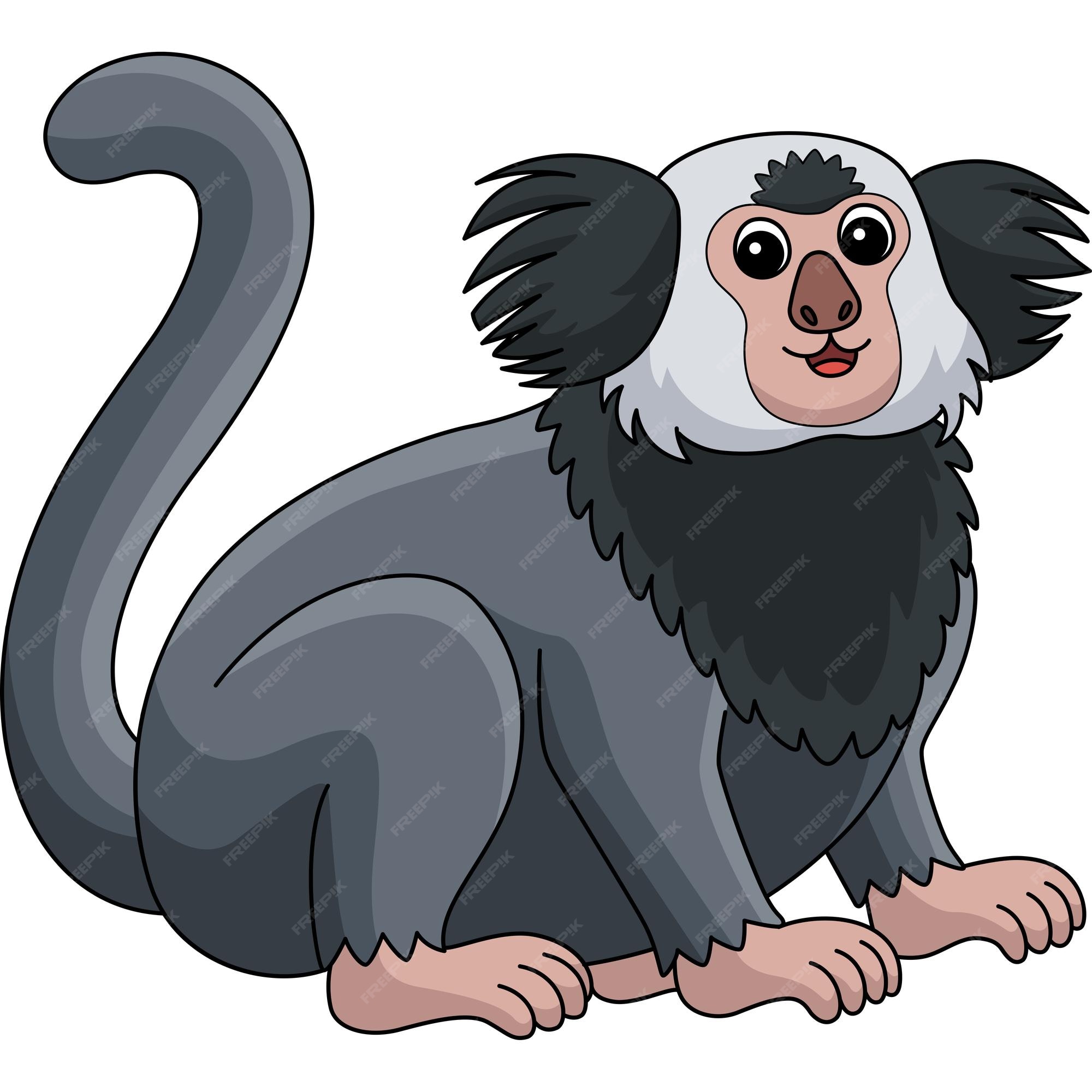 Macaco Desenho Animado Colorido Clipart Ilustração Design Floresta