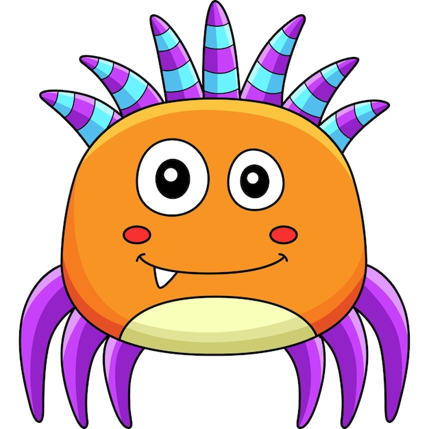 Clipart colorido de desenho animado de aranha monstro