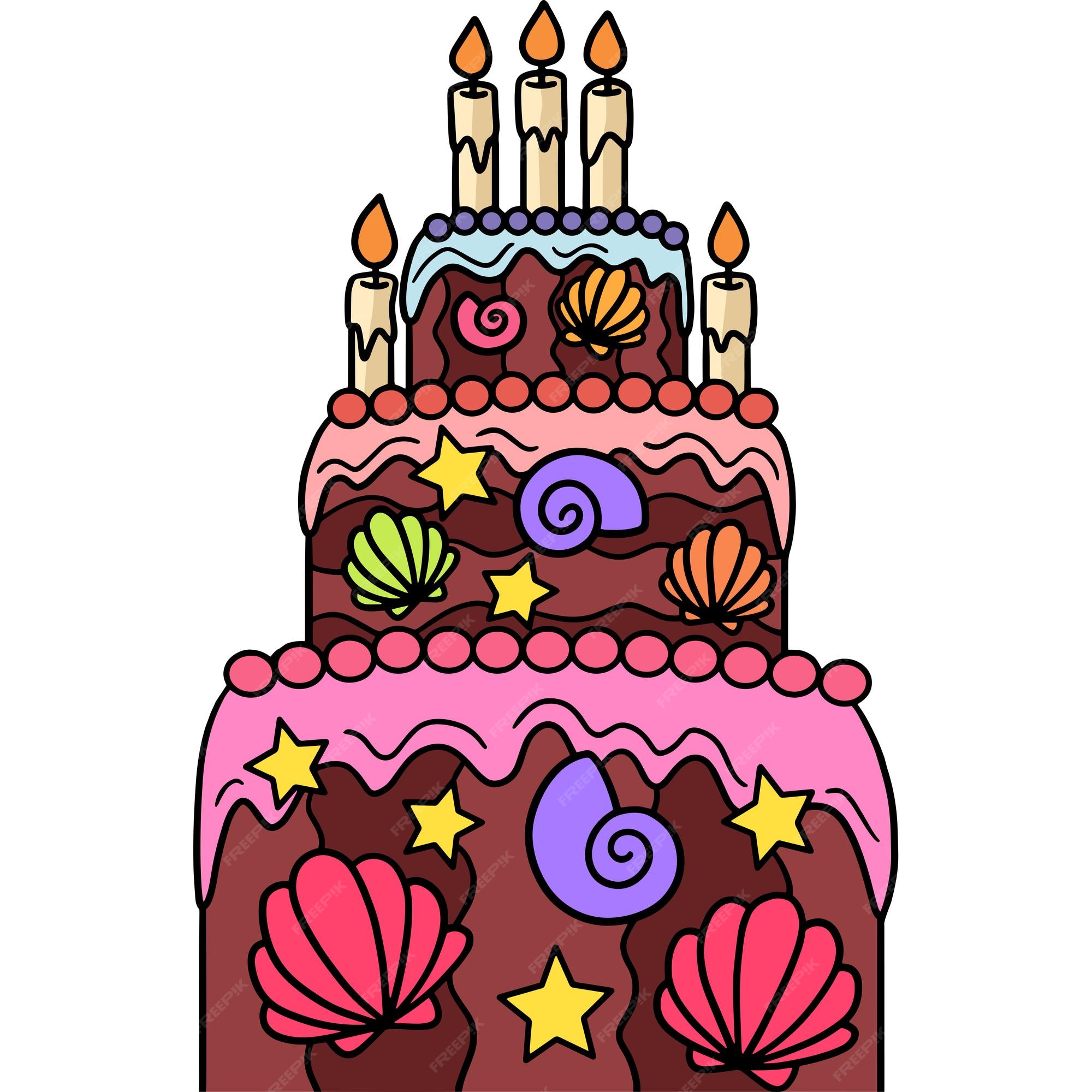 Desenho De Bolo De Aniversário Colorido PNG , Bolo Clipart, Vetor Dos  Desenhos Animados, Vetor De Aniversário Imagem PNG e Vetor Para Download  Gratuito