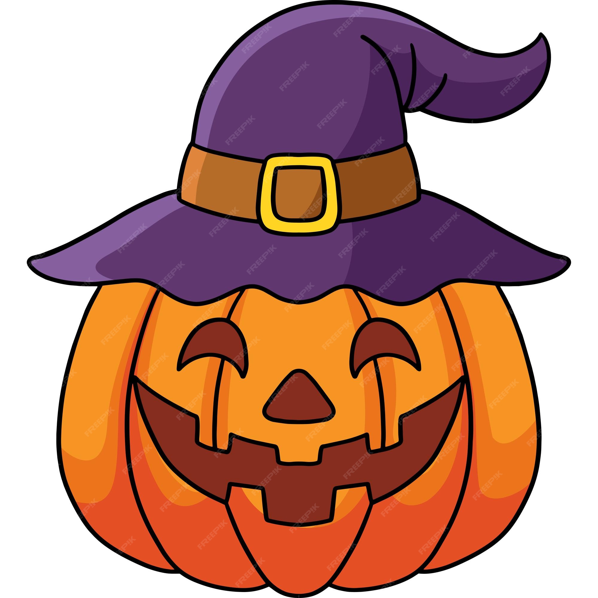 Clipart colorido de desenho animado de halloween bruxa de abóbora