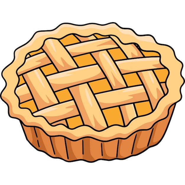 Clipart colorido de desenho de comida de torta de maçã