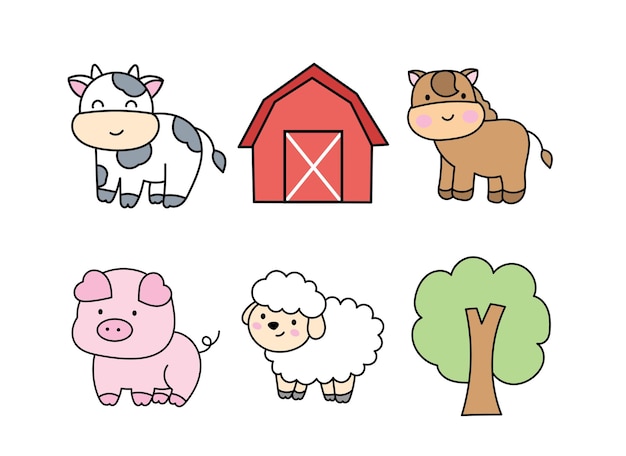 Clipart de animais de fazenda.