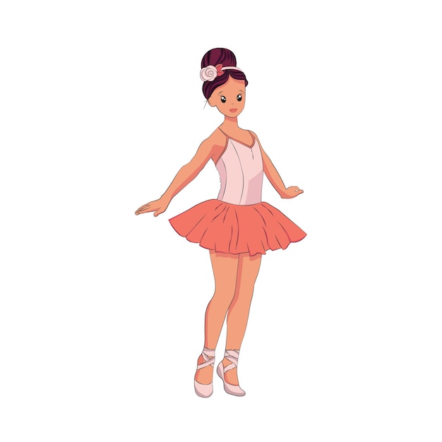 Clipart de bailarina fofa. ilustração em vetor de uma bailarina bonitinha.
