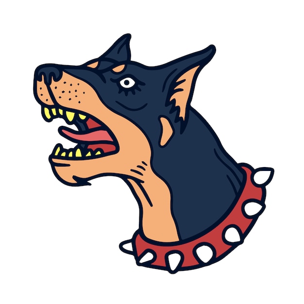 Clipart de cachorro doberman com raiva