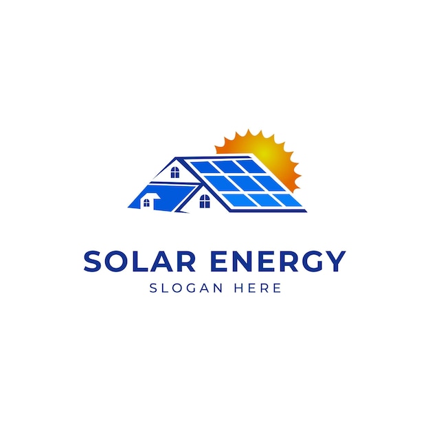 Clipart de design de logotipo de energia solar da casa solar adequado para negócios de tecnologia solar