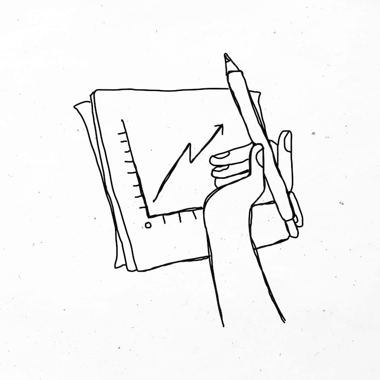 Vetor clipart de doodle de negócios de vetor de gráfico de desenho de mão mínimo