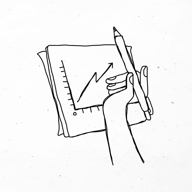 Vetor clipart de doodle de negócios de vetor de gráfico de desenho de mão mínimo