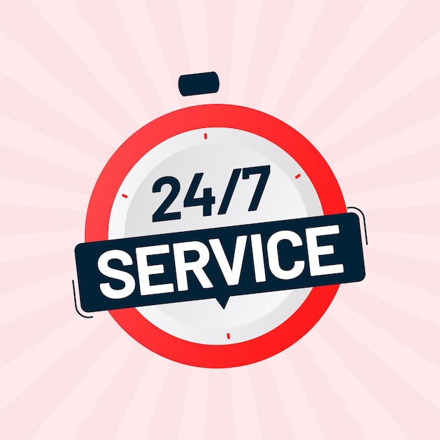 Clipart de etiqueta de serviço 24 horas