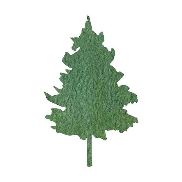 Clipart de floresta de abeto aquarela desenhado à mão