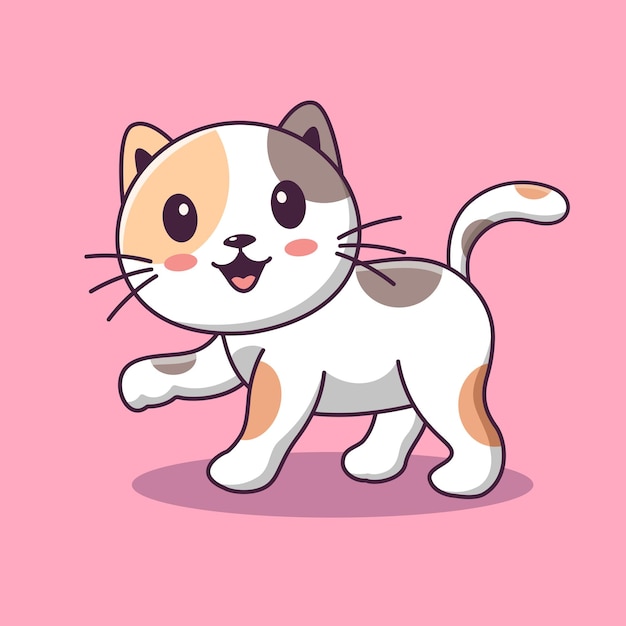 Vetor clipart de gato fofo desenho de gato fofo apresentando animais animais de estimação gato fofo comendo