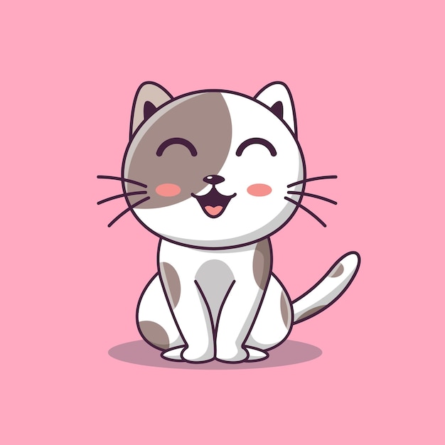 Clipart de gato fofo Desenho de gato fofo sentado Animais Animais de estimação Gatinho Clipart Animais de estimação Clipart