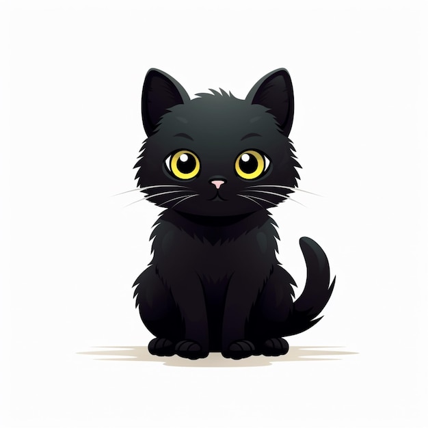 Clipart de gato preto isolado em fundo transparente